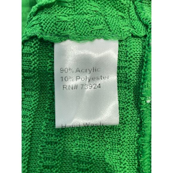 Ming Wang Cardigan Sweater XS Kelly Green Metal Detail Old Money Preppy NWT - Picture 6 of 7